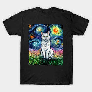 White Cat Night T-Shirt